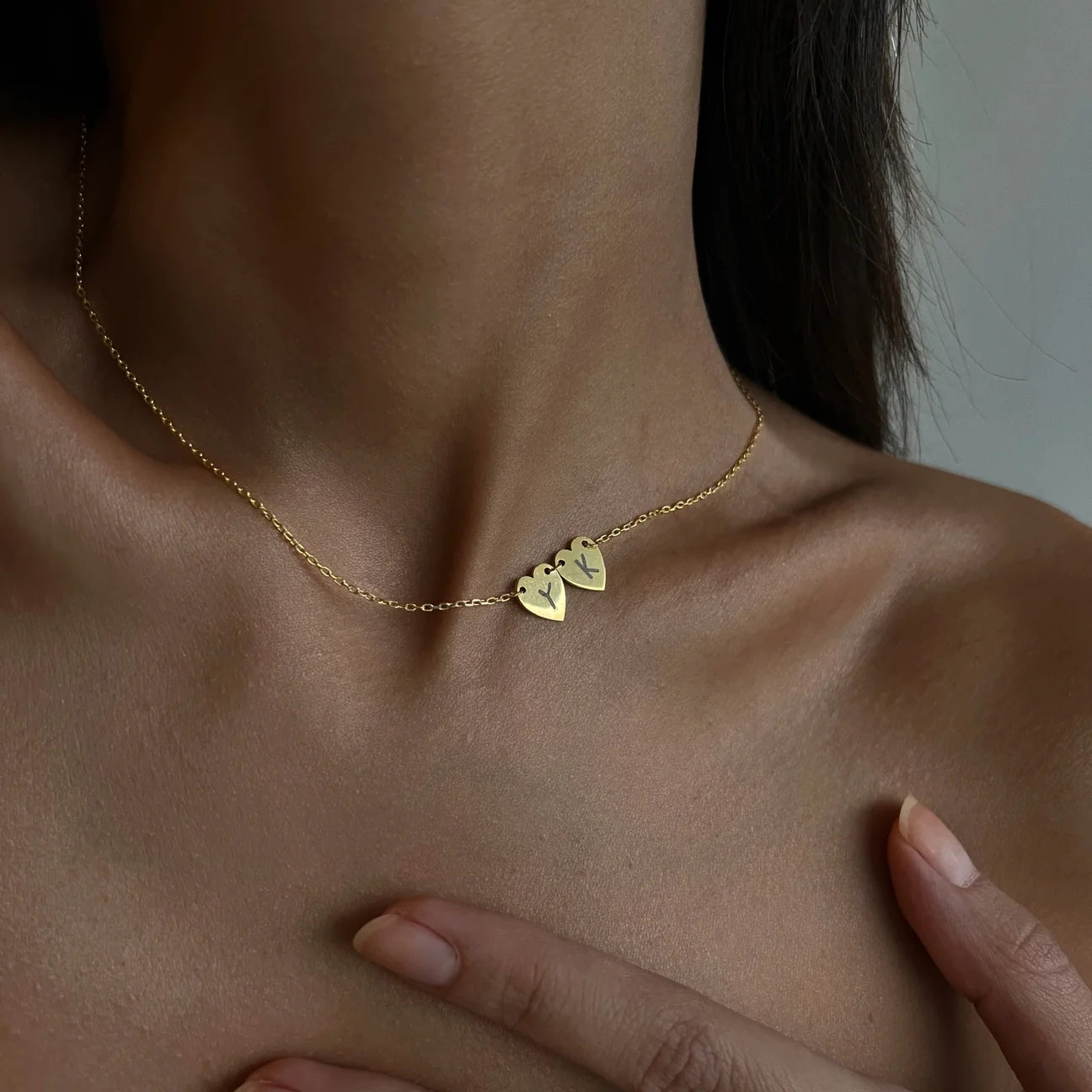 2 initials in one necklace