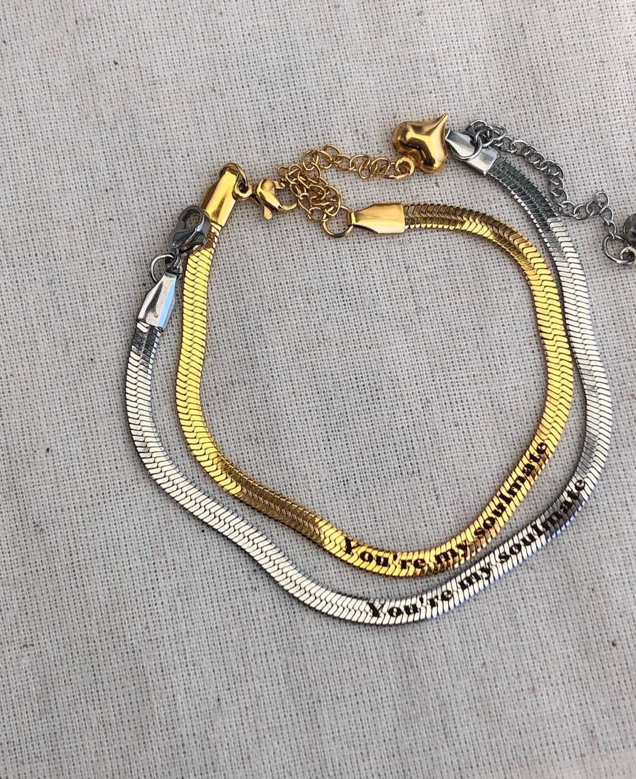 Snake skin couple bracelet