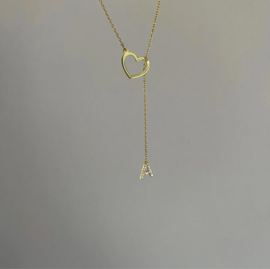 Zircon initial necklace