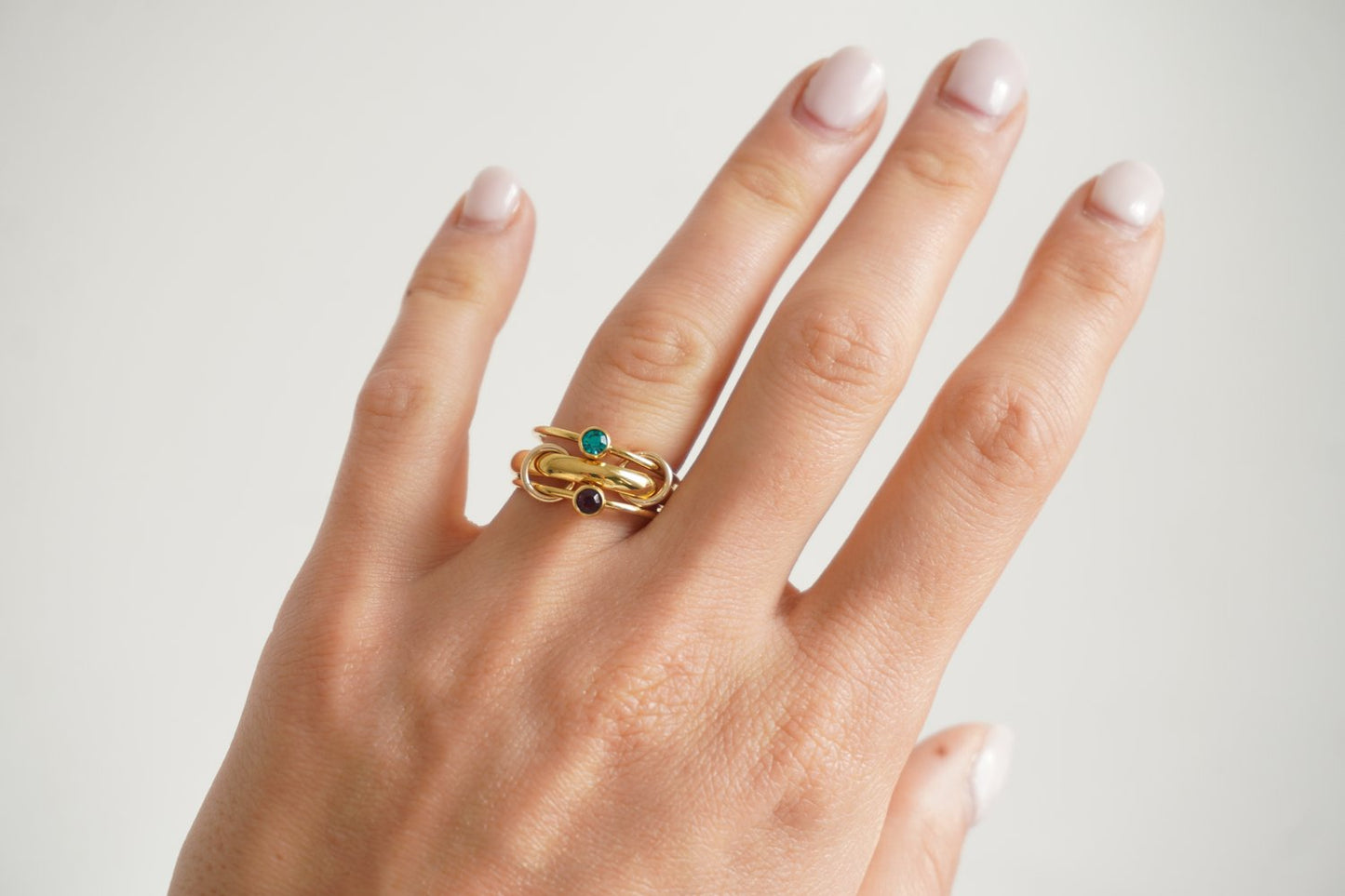 Gem birth stones ring